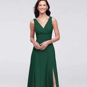 David’s Bridal Surplice Tank Long Chiffon Dress